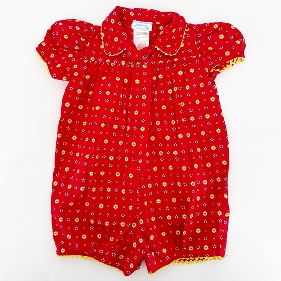 Jacadi Bubble Red Yellow Flowers 18 Months - Picture 1 of 5